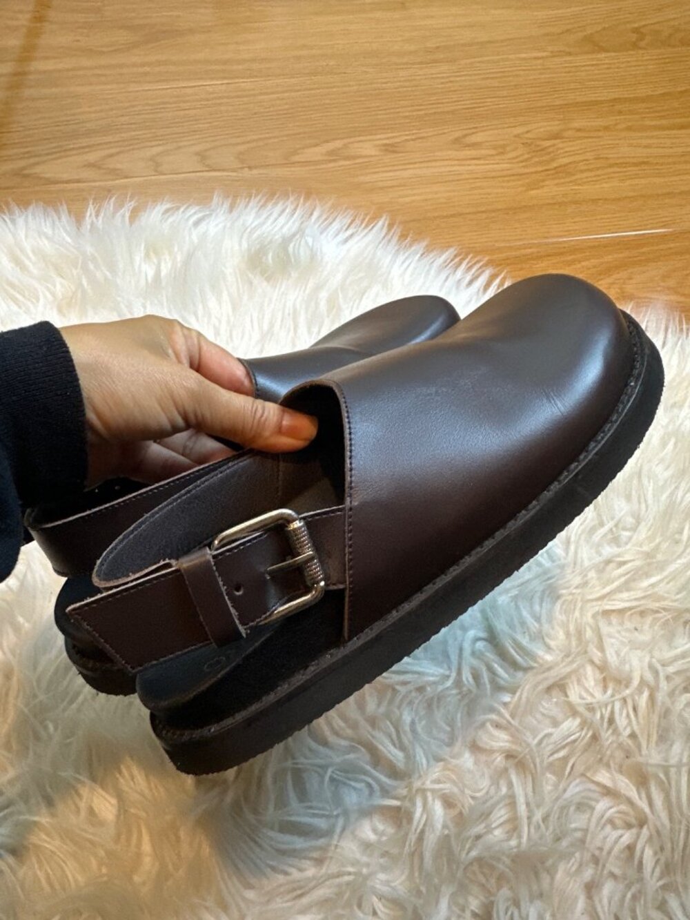 Pilcro Leather Mule Clogs Brown Size 36 Slip-On Back Strap Minimalist Boho - Picture 8 of 10